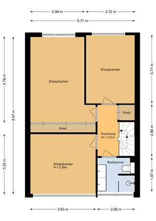 Floorplan - Bachlaan 16, 3752 HH Bunschoten-Spakenburg